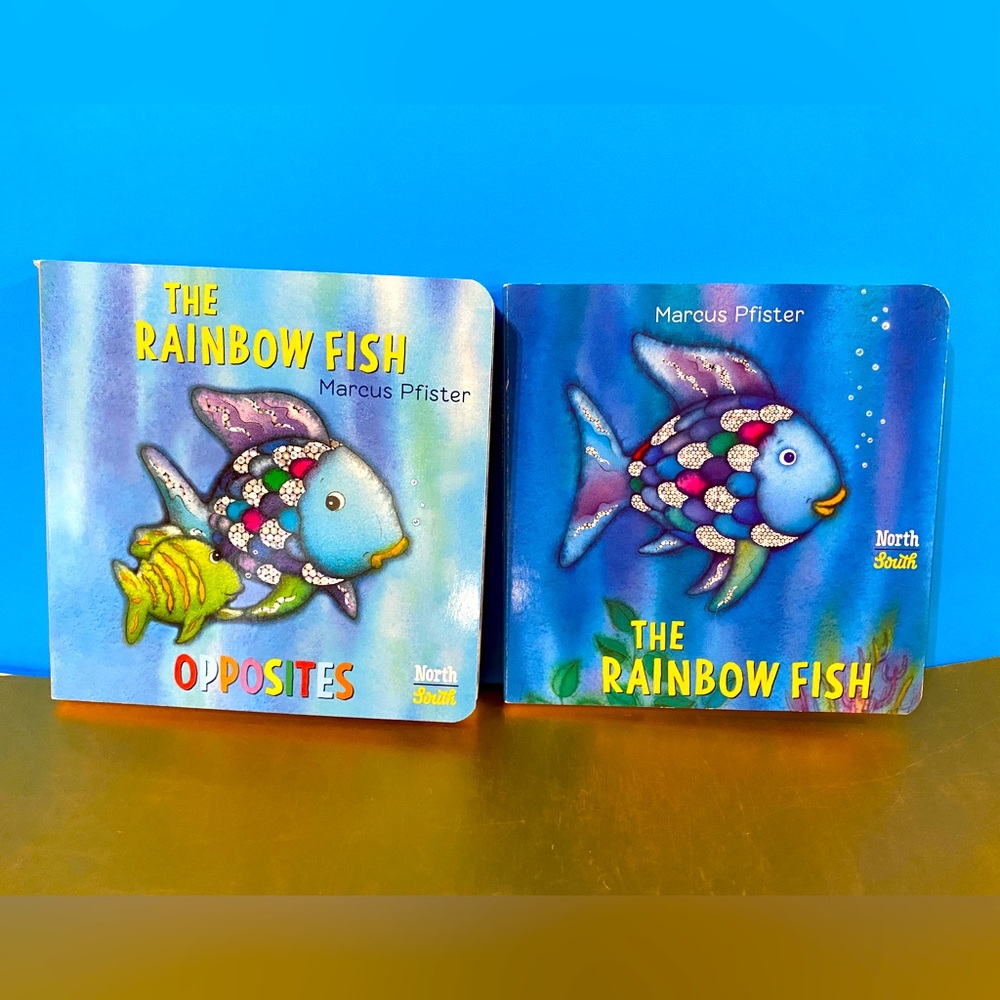 RAINBOW FISH VINTAGE HARDCOVER BOARD BOOK BUNDLE OF 2 MARCUS PFISTER 1996 & 2005
